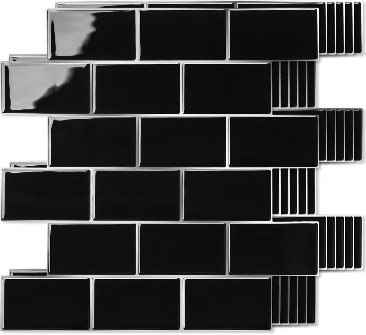 Art3d 10-Pack Subway Tiles Peel and Stick Backsplash, White, 12 x 12 Inch