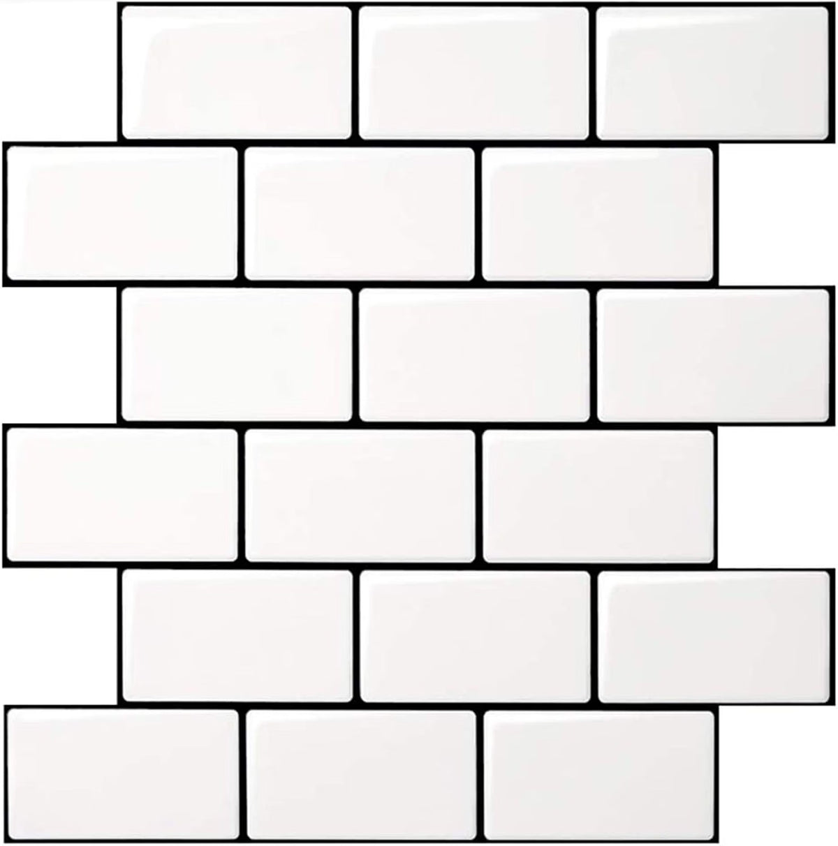 Art3d 10-Pack Subway Tiles Peel and Stick Backsplash, White, 12 x 12 Inch